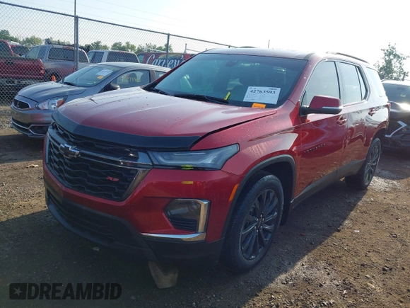 2022 Chevrolet Traverse RS with VIN 1GNEVJKW4NJ166397, listed as a IAAI auction lot 42763593 with 18,235 mi miles and . Bid and sale history available at DreamBid. Image 18.