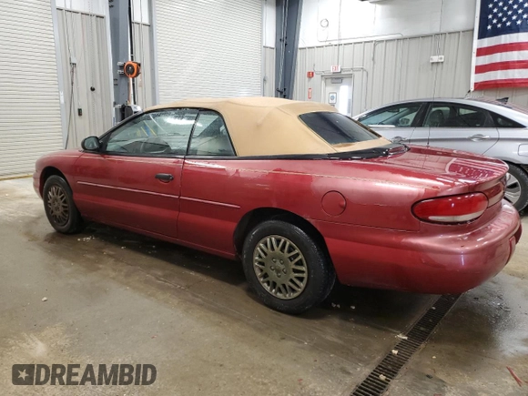 1996 Chrysler Sebring z VIN 3C3EL45X7TT267559, wystawiony jako Copart lot #56020395 z przebiegiem 66 026 mil mil oraz Tytuł czysty. Historia ofert i sprzedaży dostępna na DreamBid. Obrazek 2.