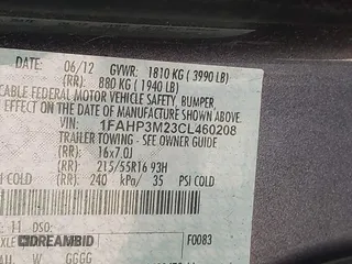 2012 Ford Focus SEL with VIN 1FAHP3M23CL460208, listed as a IAAI auction lot 41893224 with 146,553 mi miles. Bid and sale history available at carsss.com. Image 9.