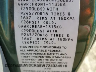 2002 Isuzu Rodeo S z VIN 4S2CK58W724334510, wystawiony jako Copart lot #45355875 z przebiegiem 121 884 mil mil oraz Tytuł czysty. Historia ofert i sprzedaży dostępna na DreamBid. Obrazek 13.