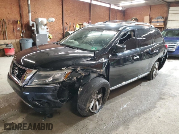 2014 Nissan Pathfinder Platinum z VIN 5N1AR2MMXEC709734, wystawiony jako Copart lot #58341565 z przebiegiem 172 455 mil mil oraz Szkoda całkowita • Salvage title. Historia ofert i sprzedaży dostępna na DreamBid. Obrazek 1.
