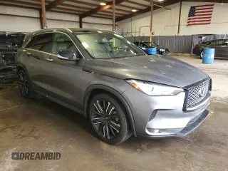 2021 Infiniti QX50 Luxe with VIN 3PCAJ5BBXMF104676, listed as a Copart auction lot 55590605 with 37,896 mi miles and Salvage title. Bid and sale history available at DreamBid. Image 4.