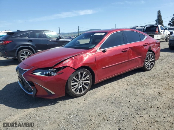 2019 Lexus ES with VIN JTHBZ1B18K2004510, listed as a Copart auction lot 52019105 with 97,090 mi miles and Salvage Title. Bid and sale history available at carsss.com. Image 1.