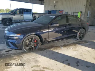 2023 Genesis G70 3.3T with VIN KMTG54TE2PU110213, listed as a Copart auction lot 43505025 with 13,039 mi miles and Salvage Title. Bid and sale history available at carsss.com. Image 1.