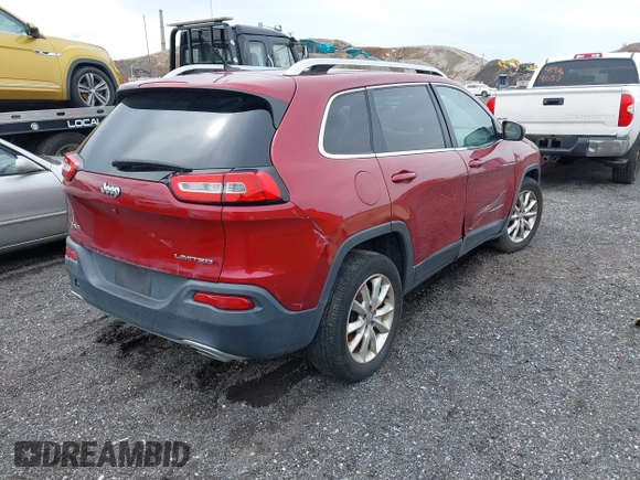 2015 Jeep Cherokee Limited with VIN 1C4PJMDS4FW544604, listed as a IAAI auction lot 41961706 with Not Provided miles and . Bid and sale history available at DreamBid. Image 4.