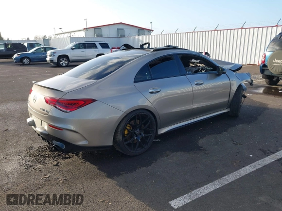 2020 Mercedes-Benz CLA with VIN WDD5J5BB7LN057291, listed as a IAAI auction lot 41663859 with 1 mi miles. Bid and sale history available at carsss.com. Image 4.