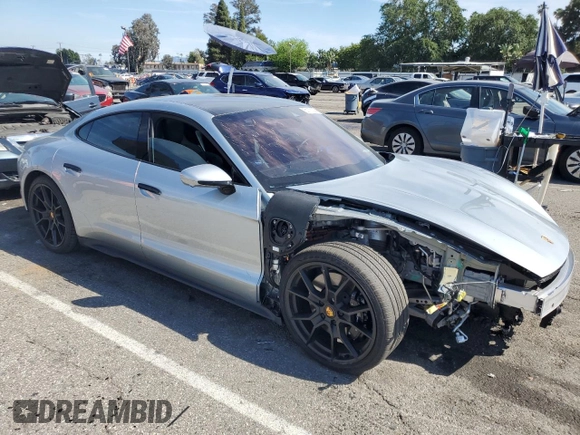 2022 Porsche Taycan GTS with VIN WP0AD2Y10NSA59887, listed as a Copart auction lot 51171094 with 9,406 mi miles and . Bid and sale history available at DreamBid. Image 4.
