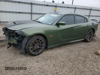 2021 Dodge Charger Scat Pack with VIN 2C3CDXGJ7MH503684, listed as a Copart auction lot 42331415 with 82,114 mi miles and Salvage Title. Bid and sale history available at DreamBid. Image 1.