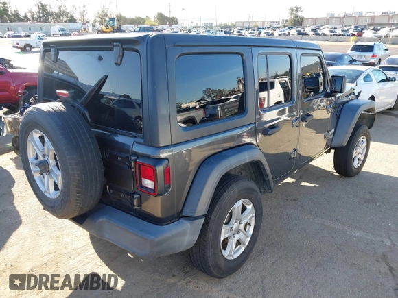 2018 Jeep Wrangler Unlimited Sport S z VIN 1C4HJXDG4JW132547, wystawiony jako IAAI lot #41838010 z przebiegiem 69 987 mil mil oraz . Historia ofert i sprzedaży dostępna na DreamBid. Obrazek 4.