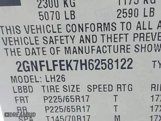 2017 Chevrolet Equinox LT with VIN 2GNFLFEK7H6258122, listed as a IAAI auction lot 41900912 with 72,616 mi miles. Bid and sale history available at carsss.com. Image 9.