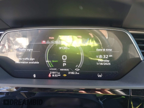 2023 Audi e-tron Chronos с VIN WA1VABGE7PB007536, выставлен на аукционе IAAI как лот 41317344 с пробегом 21 911 миль миль и . История ставок и продаж доступна на DreamBid. Изображение 19.