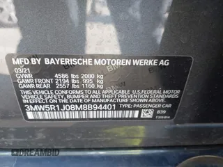 2021 BMW 3 Series 330i z VIN 3MW5R1J08M8B94401, wystawiony jako IAAI lot #41760747 z przebiegiem Nie podano mil oraz . Historia ofert i sprzedaży dostępna na DreamBid. Obrazek 9.