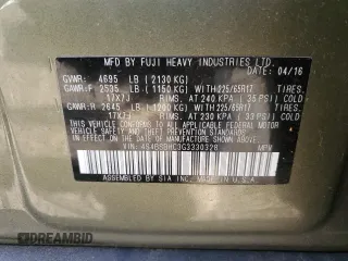 2016 Subaru Outback Premium with VIN 4S4BSBHC3G3330328, listed as a Copart auction lot 50614705 with 57,300 mi miles and Salvage title. Bid and sale history available at DreamBid. Image 14.