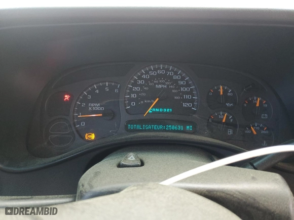 2003 Chevrolet Tahoe LS with VIN 1GNEC13V83J102923, listed as a Copart auction lot 51055625 with 250,631 mi miles and Salvage Title. Bid and sale history available at carsss.com. Image 9.