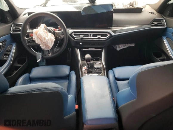 2024 BMW M3 Competition with VIN WBS33AY05RFS22907, listed as a Copart auction lot 70072274 with 5,323 mi miles and Salvage title. Bid and sale history available at DreamBid. Image 8.