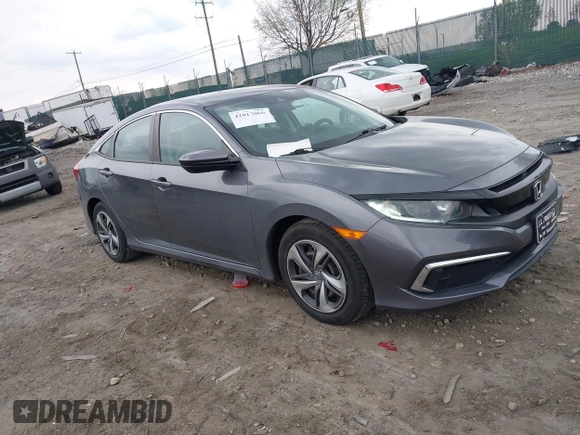 2019 Honda Civic Sedan LX with VIN 2HGFC2F66KH595946, listed as a IAAI auction lot 42017066 with 37,634 mi miles. Bid and sale history available at carsss.com. Image 1.