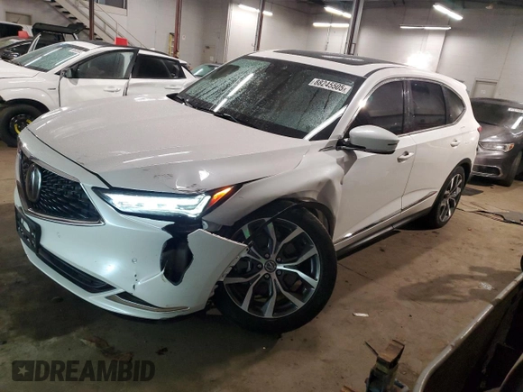 2023 Acura MDX w/Technology Package with VIN 5J8YE1H44PL021624, listed as a Copart auction lot 88245505 with 30,717 mi miles and Salvage Title. Bid and sale history available at carsss.com. Image 1.