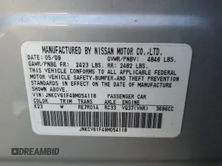 2009 Infiniti G37 x with VIN JNKCV61F49M054118, listed as a Copart auction lot 54950305 with 264,930 mi miles and Clean Title. Bid and sale history available at carsss.com. Image 12.