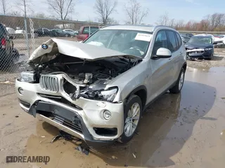 2017 BMW X3 xDrive28i with VIN 5UXWX9C55H0T12827, listed as a IAAI auction lot 41955621 with 101,127 mi miles. Bid and sale history available at carsss.com. Image 2.