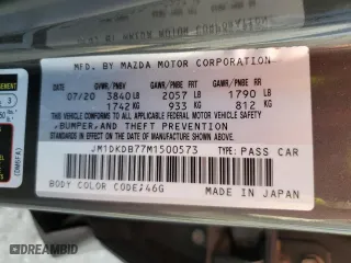 2021 Mazda CX-3 Sport with VIN JM1DKDB77M1500573, listed as a Copart auction lot 47444965 with 61,073 mi miles and Salvage Title. Bid and sale history available at carsss.com. Image 12.