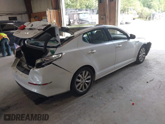 2015 Kia Optima EX z VIN 5XXGN4A7XFG415028, wystawiony jako IAAI lot #42635519 z przebiegiem 232 507 mil mil oraz . Historia ofert i sprzedaży dostępna na DreamBid. Obrazek 4.