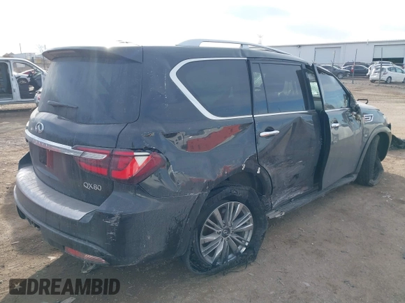 2018 Infiniti QX80 with VIN JN8AZ2NE0J9192869, listed as a IAAI auction lot 41434422 with 111,110 mi miles and . Bid and sale history available at DreamBid. Image 4.