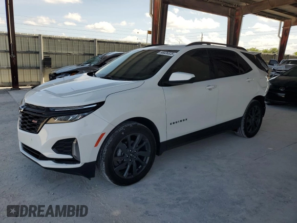 2024 Chevrolet Equinox RS z VIN 3GNAXMEG5RS217098, wystawiony jako Copart lot #58026325 z przebiegiem 10 744 mil mil oraz Nie do naprawy • Non repairable. Historia ofert i sprzedaży dostępna na DreamBid. Obrazek 1.
