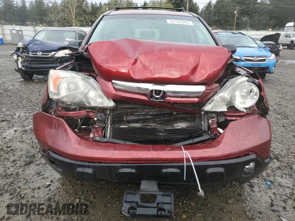 2009 Honda CR-V EX with VIN 5J6RE48539L042412, listed as a Copart auction lot 52133345 with 135,532 mi miles and Salvage Title. Bid and sale history available at carsss.com. Image 5.