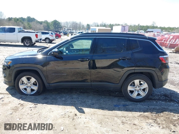 2022 Jeep Compass Latitude with VIN 3C4NJCBB4NT140193, listed as a IAAI auction lot 41787187 with 69,155 mi miles and . Bid and sale history available at carsss.com. Image 14.