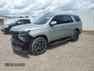 2025 Chevrolet Tahoe z VIN 1GNS6MRD8SR115780, wystawiony jako Copart lot #66669435 z przebiegiem 12 mil mil oraz Szkoda całkowita • Salvage title. Historia ofert i sprzedaży dostępna na DreamBid. Obrazek 1.