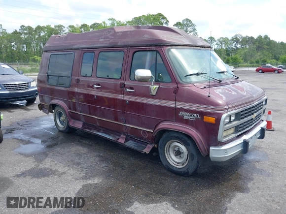1994 Chevrolet Chevy Van z VIN 1GBEG25K4RF177057, wystawiony jako IAAI lot #42090808 z przebiegiem 123 654 mil mil oraz . Historia ofert i sprzedaży dostępna na DreamBid. Obrazek 1.