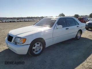 1997 Mercedes-Benz S-Class with VIN WDBGA33G2VA340711, listed as a Copart auction lot 50419365 with 90,224 mi miles and Salvage Title. Bid and sale history available at carsss.com. Image 1.