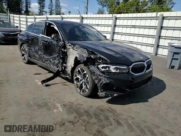 2025 BMW 3 Series 330i with VIN 3MW69CW05S8F12058, listed as a Copart auction lot 88821005 with 2,733 mi miles and Salvage Title. Bid and sale history available at carsss.com. Image 10.