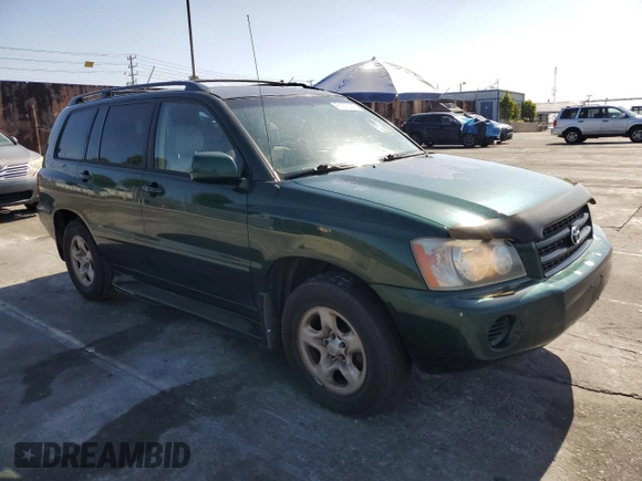 2002 Toyota Highlander with VIN JTEGD21A020022889, listed as a Copart auction lot 61271405 with 197,300 mi miles and Clean title. Bid and sale history available at DreamBid. Image 4.