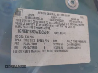 1998 Chevrolet Tahoe z VIN 1GNEK13R9WJ365044, wystawiony jako IAAI lot #42042506 z przebiegiem 187 987 mil mil oraz . Historia ofert i sprzedaży dostępna na DreamBid. Obrazek 9.