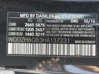 2017 Mercedes-Benz E-Class E 400 Luxury with VIN WDDZH6GB3HA137231, listed as a Copart auction lot 58260203 with 0 mi miles. Bid and sale history available at carsss.com. Image 12.