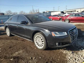 2015 Audi A8 L 4.0T with VIN WAU32AFD0FN016733, listed as a Copart auction lot 48564865 with 102,581 mi miles and Salvage Title. Bid and sale history available at carsss.com. Image 4.