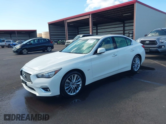 2020 Infiniti Q50 Luxe with VIN JN1EV7AP4LM206367, listed as a IAAI auction lot 41069262 with 54,245 mi miles and . Bid and sale history available at DreamBid. Image 2.