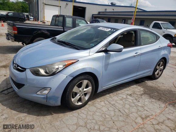 2013 Hyundai Elantra GLS PZEV with VIN KMHDH4AEXDU522642, listed as a Copart auction lot 52808254 with 87,952 mi miles and Salvage Title. Bid and sale history available at carsss.com. Image 1.