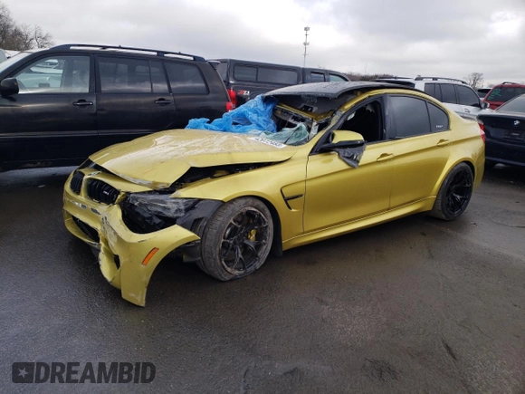 2015 BMW M3 with VIN WBS3C9C57FP803980, listed as a Copart auction lot 42072483 with 0 mi miles. Bid and sale history available at carsss.com. Image 1.