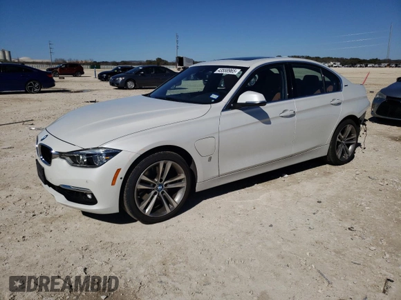 2017 BMW 3 Series 330e iPerformance with VIN WBA8E1C56HK895069, listed as a Copart auction lot 43558965 with 45,042 mi miles and Salvage Title. Bid and sale history available at carsss.com. Image 1.