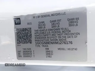 2021 Chevrolet Colorado 2WD Work Truck с VIN 1GCGSBENXM1276176, выставлен на аукционе IAAI как лот 41871871 с пробегом 11 368 миль миль и . История ставок и продаж доступна на DreamBid. Изображение 9.