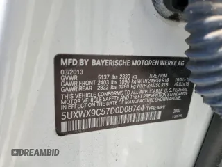 2013 BMW X3 xDrive28i with VIN 5UXWX9C57D0D08744, listed as a Copart auction lot 55145795 with 132,974 mi miles and Clean Title. Bid and sale history available at carsss.com. Image 13.
