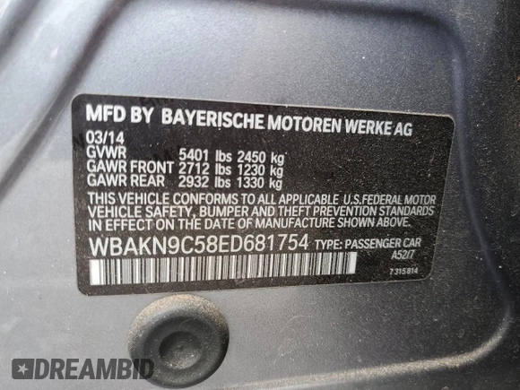 2014 BMW 5 Series 550i z VIN WBAKN9C58ED681754, wystawiony jako Copart lot #47830765 z przebiegiem 73 763 mil mil oraz Szkoda całkowita • Salvage title. Historia ofert i sprzedaży dostępna na DreamBid. Obrazek 12.