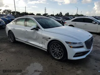 2023 Genesis G80 2.5T with VIN KMTGB4SC7PU152983, listed as a Copart auction lot 68961214 with 15,894 mi miles and Salvage Title. Bid and sale history available at carsss.com. Image 4.