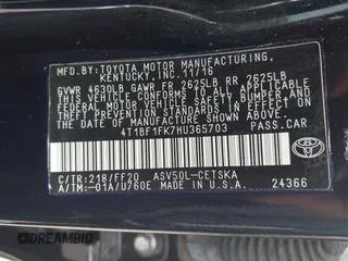 2017 Toyota Camry XLE z VIN 4T1BF1FK7HU365703, wystawiony jako IAAI lot #42300666 z przebiegiem 125 834 mil mil oraz . Historia ofert i sprzedaży dostępna na DreamBid. Obrazek 9.