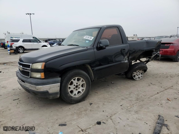 2006 Chevrolet Silverado 1500 Work Truck with VIN 3GCEC14X76G256277, listed as a Copart auction lot 44106765 with 0 mi miles and Salvage Title. Bid and sale history available at carsss.com. Image 1.