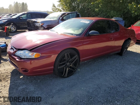 2005 Chevrolet Monte Carlo LS with VIN 2G1WW12E659337043, listed as a Copart auction lot 60161674 with 185,963 mi miles and Salvage Title. Bid and sale history available at carsss.com. Image 1.