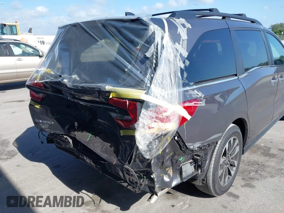 2024 Honda Odyssey EX-L with VIN 5FNRL6H65RB069145, listed as a IAAI auction lot 42120381 with 15,207 mi miles and . Bid and sale history available at DreamBid. Image 17.