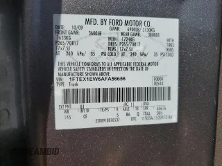 2010 Ford F-150 XL with VIN 1FTEX1EW6AFA56656, listed as a Copart auction lot 54382045 with 144,342 mi miles and Clean Title. Bid and sale history available at carsss.com. Image 12.